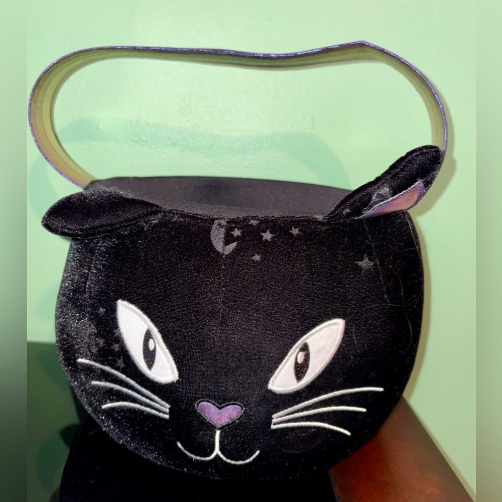 Black Cat Halloween Candy Bucket